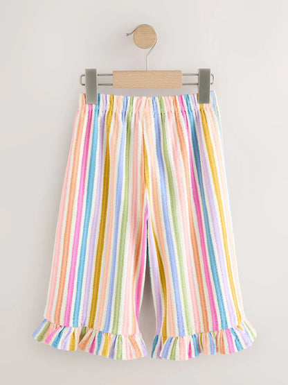 |Girl| Calça Pantalona com Babados (3 meses a 7 anos)