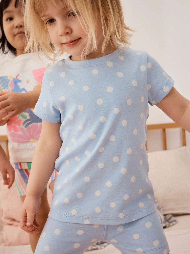 |Girl| Kit com 3 Pijamas Curtos de Unicórnio com Estampa Floral Rosa (9 meses a 12 anos)