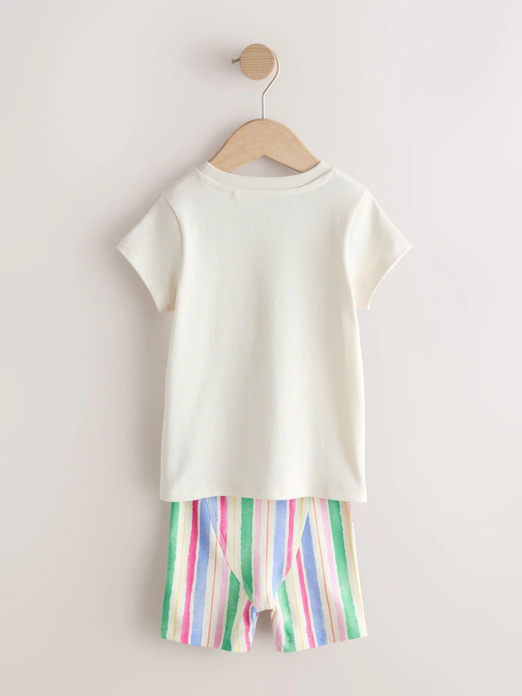 |Girl| Kit com 3 Pijamas Curtos de Unicórnio com Estampa Floral Rosa (9 meses a 12 anos)