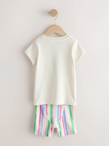 |Girl| Kit com 3 Pijamas Curtos de Unicórnio com Estampa Floral Rosa (9 meses a 12 anos)