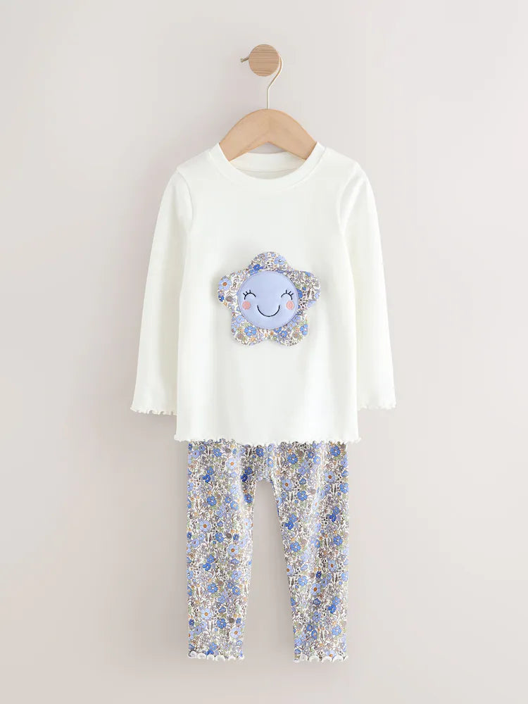 |Girl| Conjunto De 3 Pijamas Azuis Aconchegantes (9 meses a 10 anos)