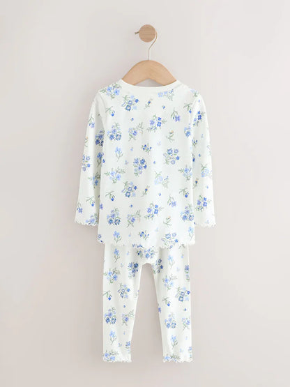 |Girl| Conjunto De 3 Pijamas Azuis Aconchegantes (9 meses a 10 anos)