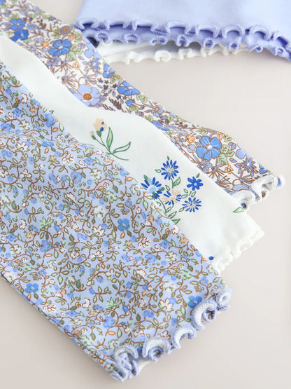 |Girl| Conjunto De 3 Pijamas Azuis Aconchegantes (9 meses a 10 anos)