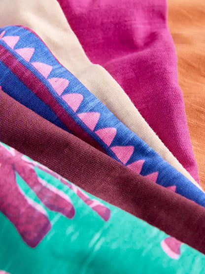 |Girl| Conjunto De 3 Pijamas Curtos Tropicais Laranja/Neutros (9 meses a 12 anos)