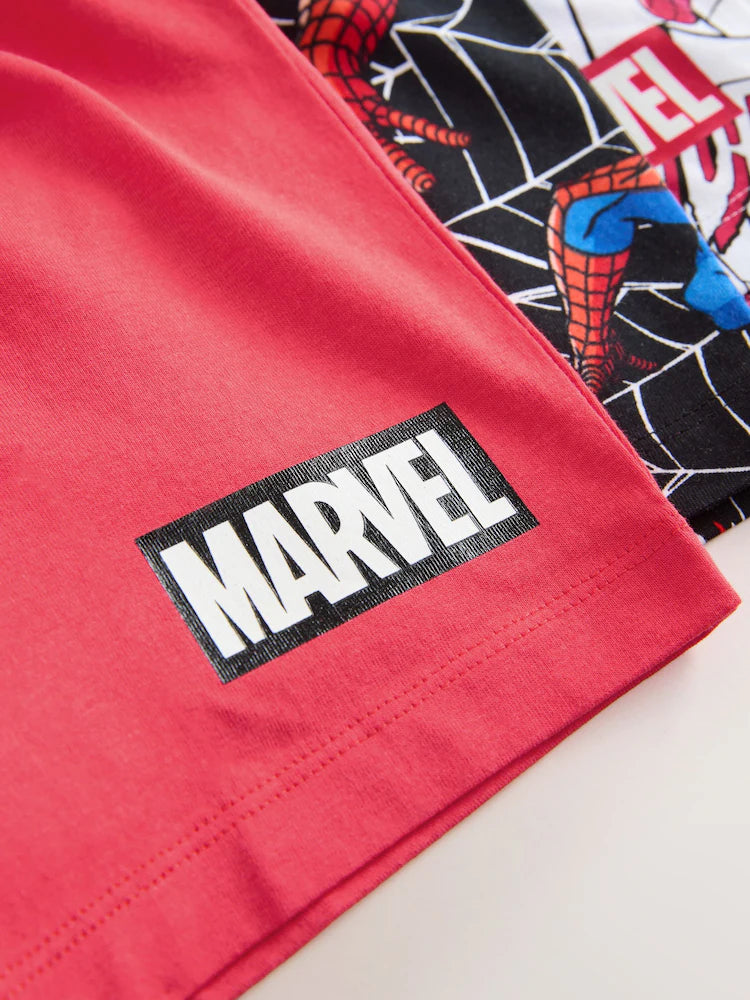 |Boy| Conjunto Com 3 Pijamas Curtos Do Homem-Aranha Nas Cores Preto e Vermelho (12 meses a 10 anos)