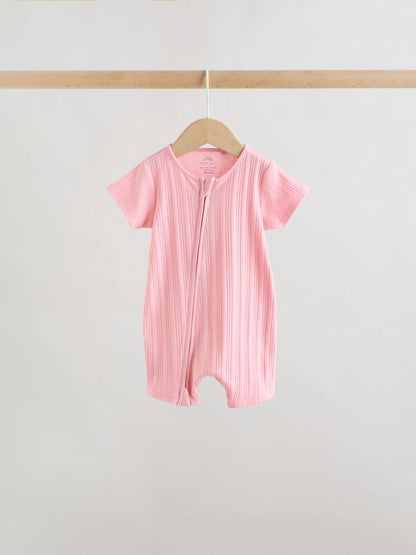 |BabyGirl| Conjunto Com 3 Macacões Infantis Coloridos Com Zíper Duplo (0 meses a 3 anos)