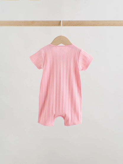 |BabyGirl| Conjunto Com 3 Macacões Infantis Coloridos Com Zíper Duplo (0 meses a 3 anos)