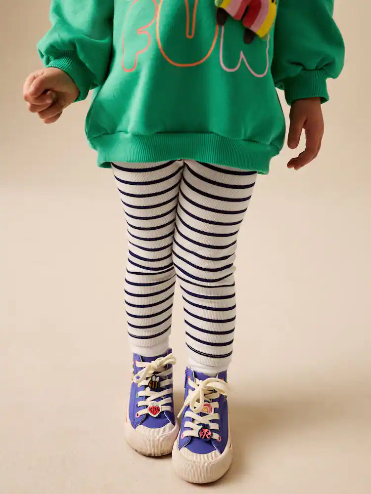 |Girl| Conjunto De Moletom Verde Com Estampa De Arco-íris e Calça Legging Flare (3 meses a 7 anos)