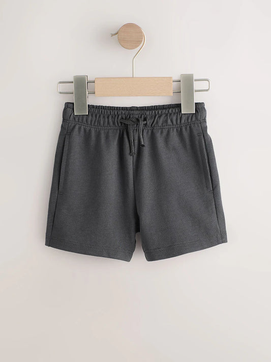 |Boy| Conjunto De 3 Shorts De Malha Xadrez Cinza-Escuro (3 meses a 7 anos)