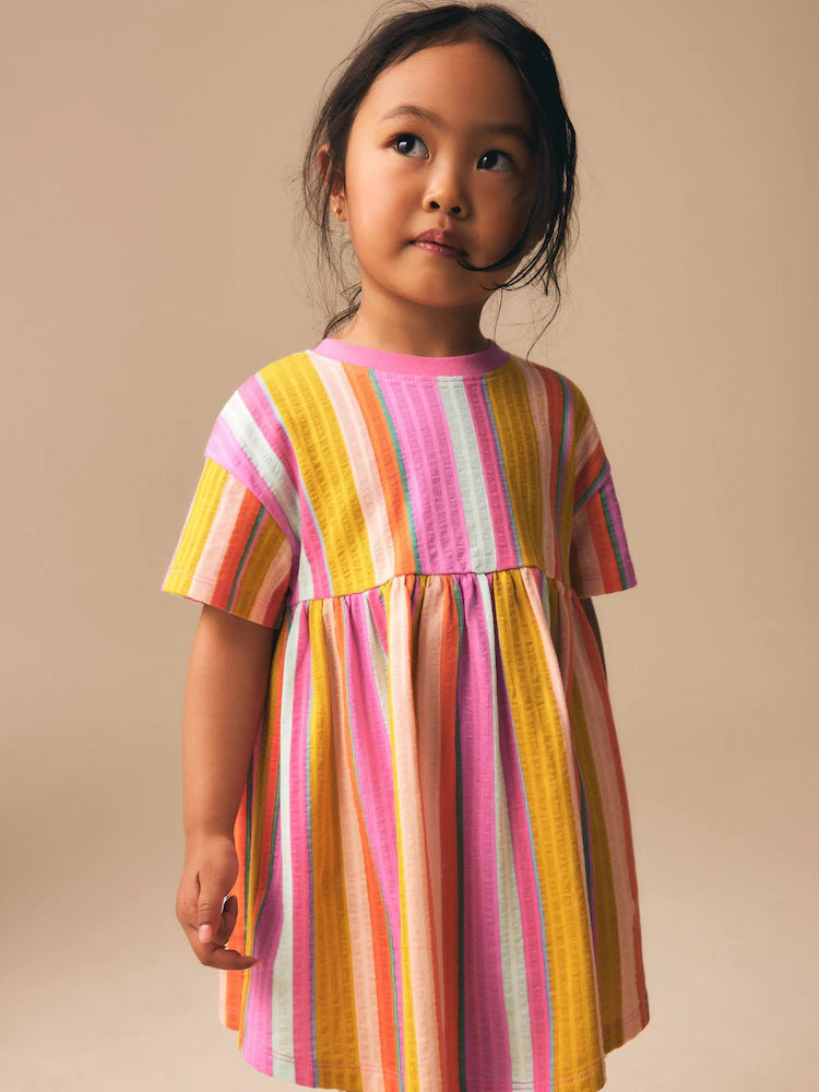 |Girl| Vestido de Jersey Essencial Rainbow (3 meses a 7 anos)
