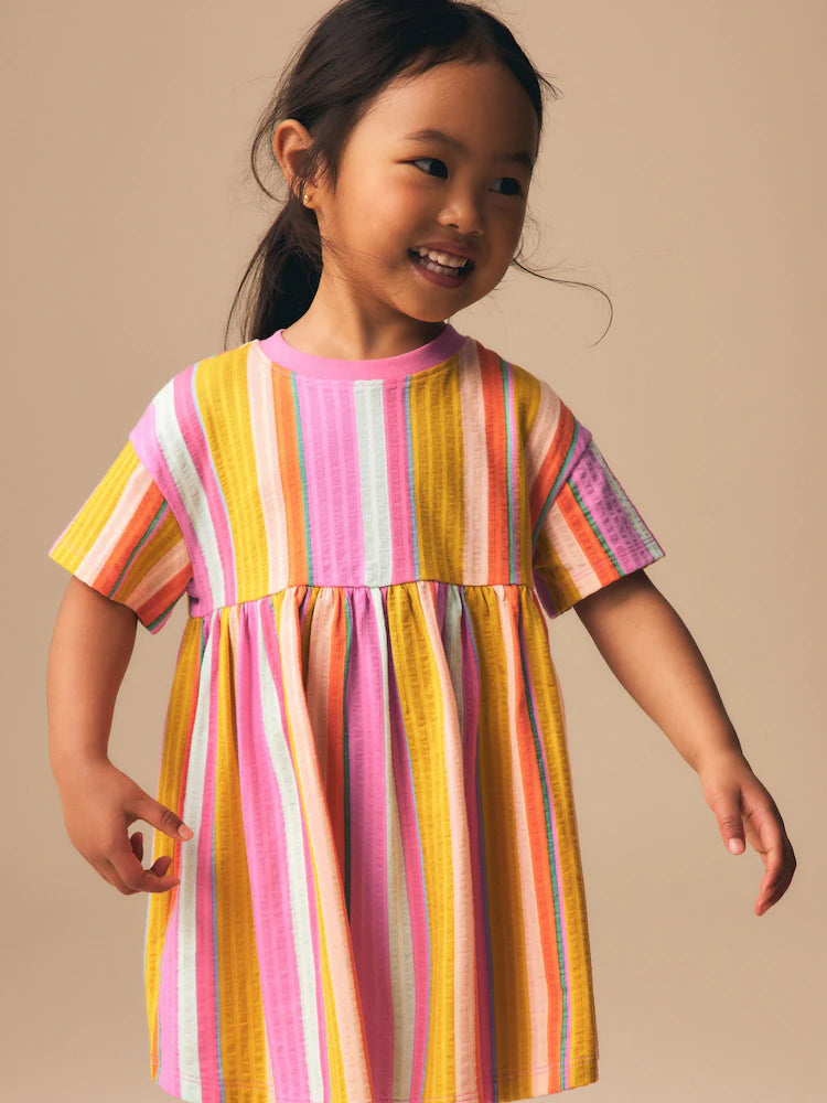 |Girl| Vestido de Jersey Essencial Rainbow (3 meses a 7 anos)