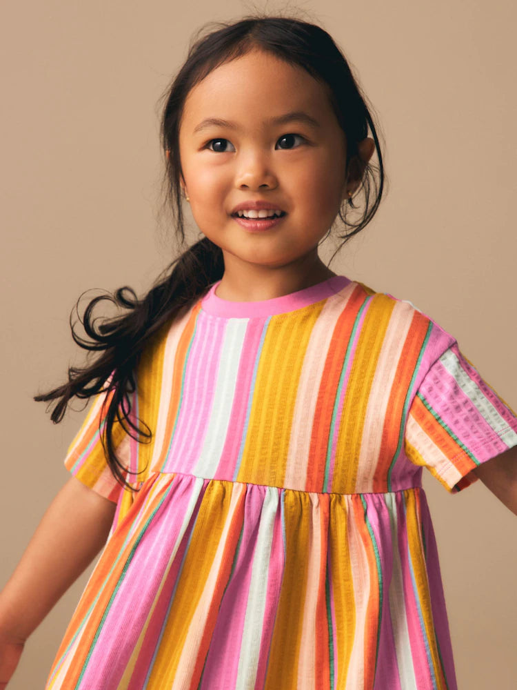 |Girl| Vestido de Jersey Essencial Rainbow (3 meses a 7 anos)