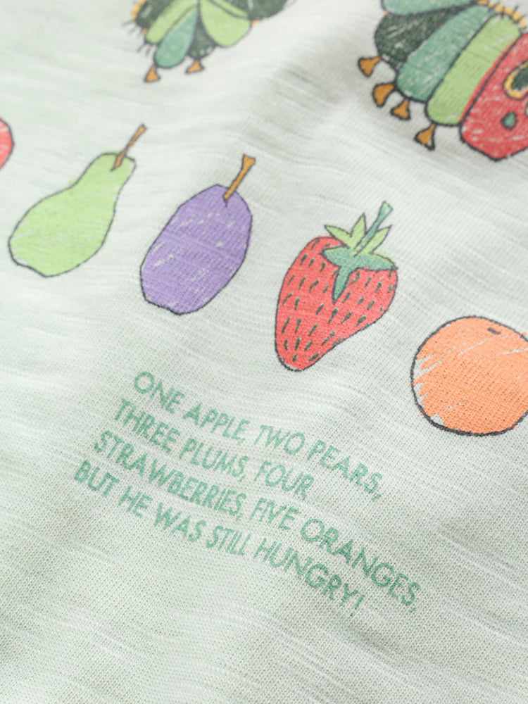 |BabyBoy| Conjunto Com 3 Macacões Infantis Neutros Com Estampa Da Lagarta Muito Faminta (The Very Hungry Caterpillar License)