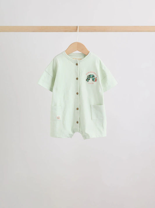 |BabyBoy| Conjunto Com 3 Macacões Infantis Neutros Com Estampa Da Lagarta Muito Faminta (The Very Hungry Caterpillar License)