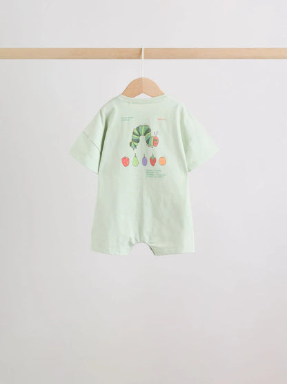 |BabyBoy| Conjunto Com 3 Macacões Infantis Neutros Com Estampa Da Lagarta Muito Faminta (The Very Hungry Caterpillar License)
