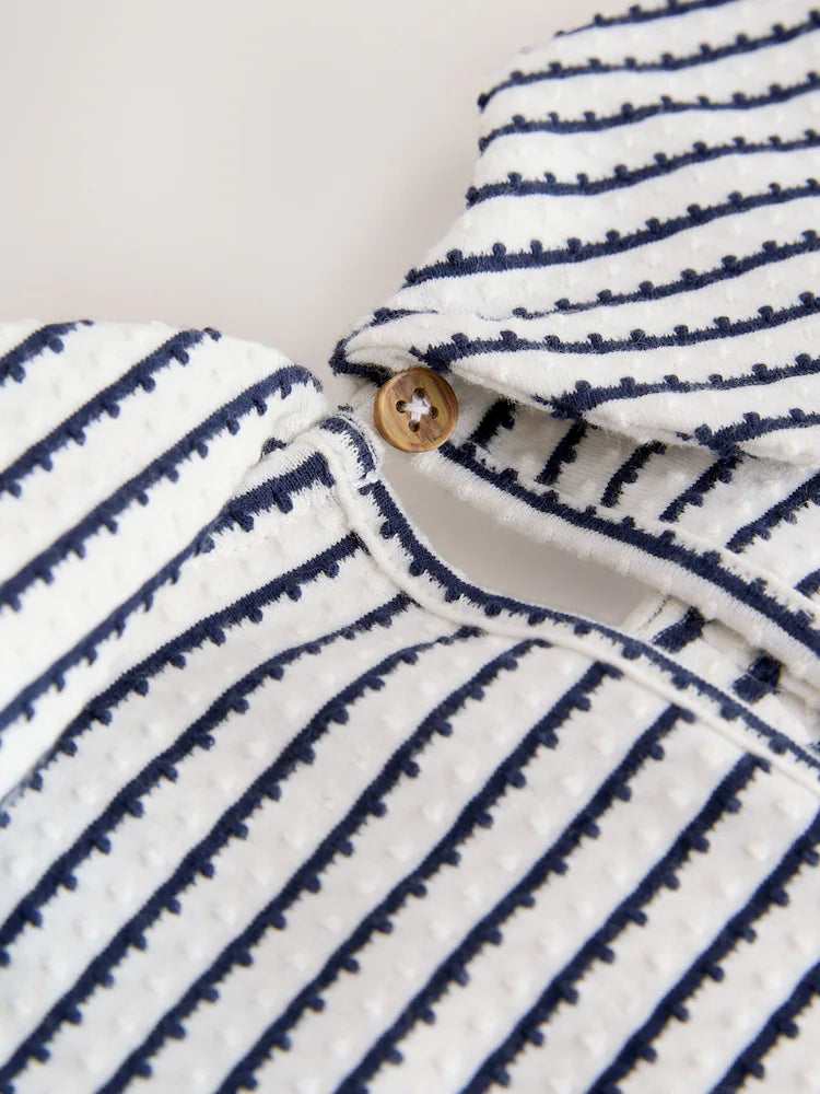 |Girl| Vestido Monocromático com Gola de Laço (3 meses a 7 anos)
