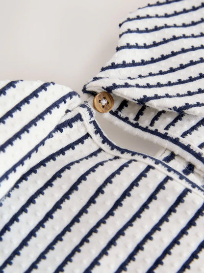 |Girl| Vestido Monocromático com Gola de Laço (3 meses a 7 anos)