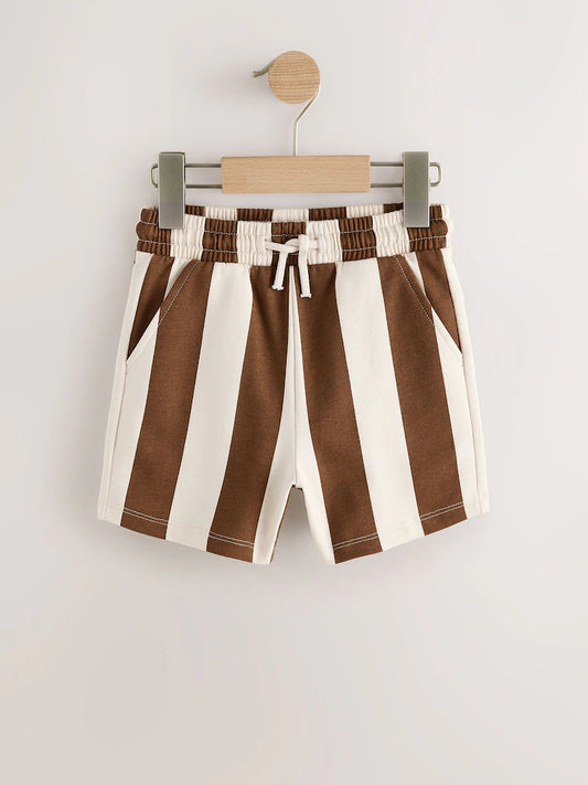 |Boy| Conjunto De 3 Shorts De Malha Marrom/Creme (3 meses a 7 anos)