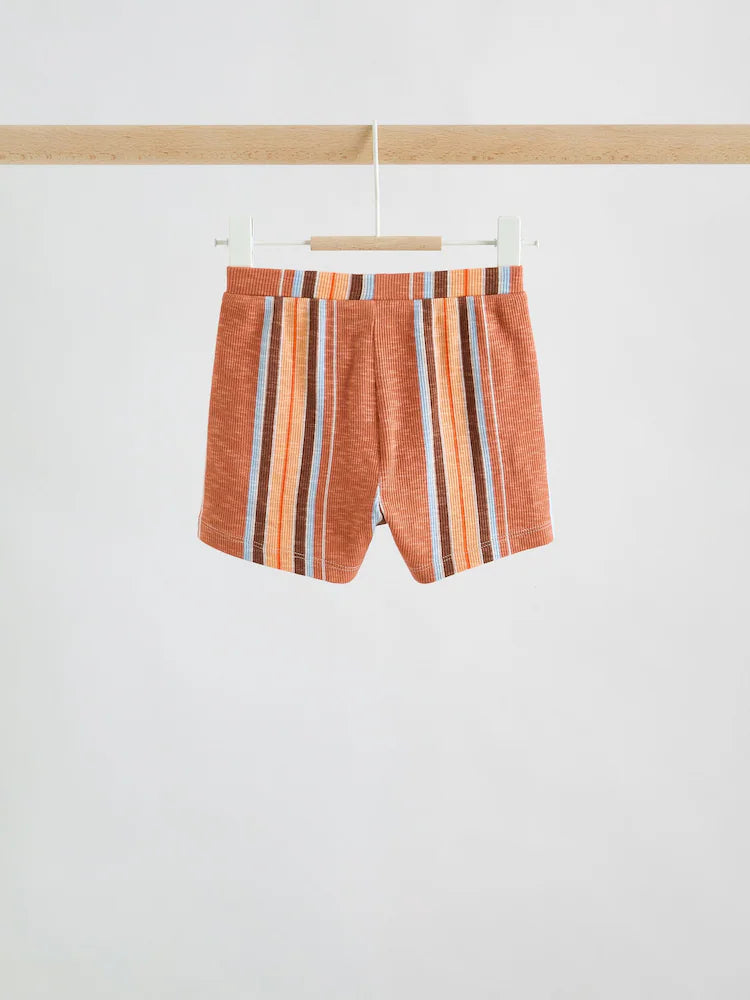|BabyBoy| Conjunto Infantil Com Blusa e Shorts Estampados Com Carros Laranja (0 meses a 2 anos)