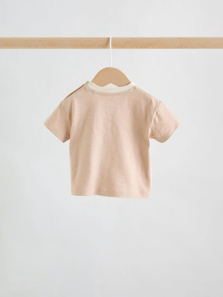 |BabyBoy| Conjunto Infantil Com Blusa e Shorts Estampados Com Carros Laranja (0 meses a 2 anos)
