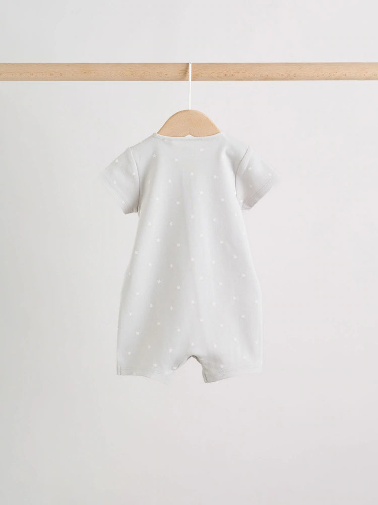 |BabyBoy| Conjunto De 3 Macacões Para Bebê Nas Cores Bege e Branco (0 meses a 3 anos)