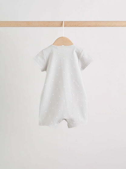 |BabyBoy| Conjunto De 3 Macacões Para Bebê Nas Cores Bege e Branco (0 meses a 3 anos)