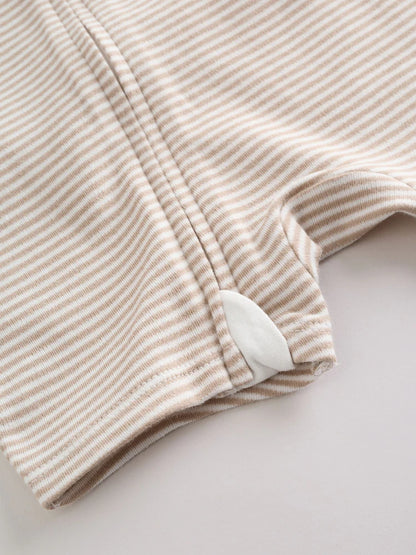 |BabyBoy| Conjunto De 3 Macacões Para Bebê Nas Cores Bege e Branco (0 meses a 3 anos)