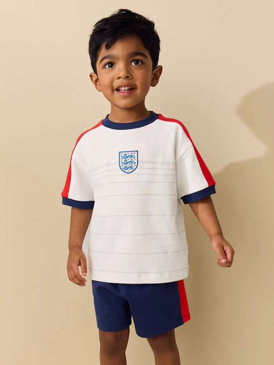 |Boy| Conjunto de Camisa e Shorts Brancos da Seleção da Inglaterra (3 meses a 3 anos)