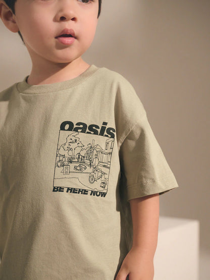 |Boy| Camiseta De Manga Curta Com Estampa Da Banda Oasis Stone (3 meses a 8 anos)