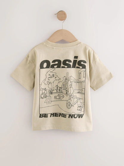|Boy| Camiseta De Manga Curta Com Estampa Da Banda Oasis Stone (3 meses a 8 anos)