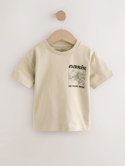|Boy| Camiseta De Manga Curta Com Estampa Da Banda Oasis Stone (3 meses a 8 anos)