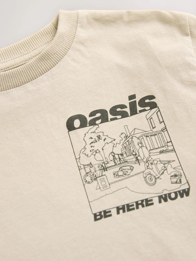 |Boy| Camiseta De Manga Curta Com Estampa Da Banda Oasis Stone (3 meses a 8 anos)