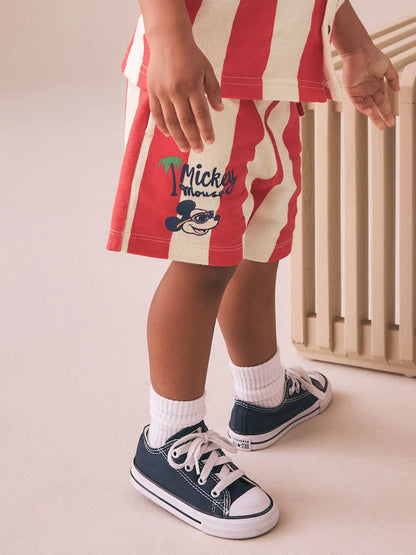 |Boy| Conjunto De Camiseta e Shorts Do Mickey Mouse Vermelho (3 meses a 8 anos)