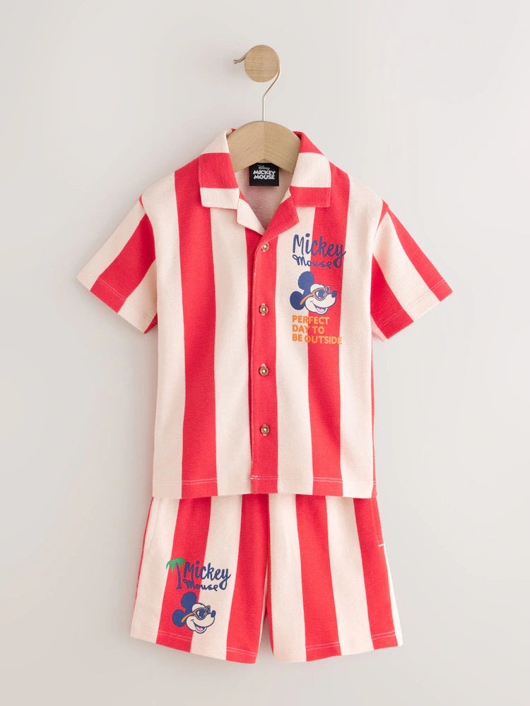 |Boy| Conjunto De Camiseta e Shorts Do Mickey Mouse Vermelho (3 meses a 8 anos)