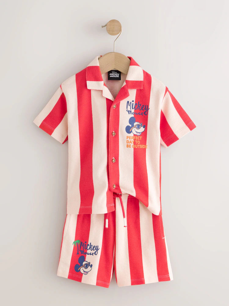 |Boy| Conjunto De Camiseta e Shorts Do Mickey Mouse Vermelho (3 meses a 8 anos)