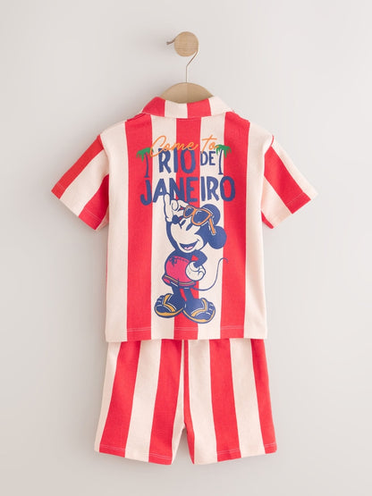 |Boy| Conjunto De Camiseta e Shorts Do Mickey Mouse Vermelho (3 meses a 8 anos)