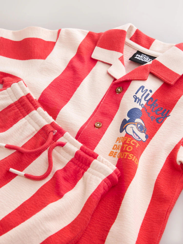 |Boy| Conjunto De Camiseta e Shorts Do Mickey Mouse Vermelho (3 meses a 8 anos)