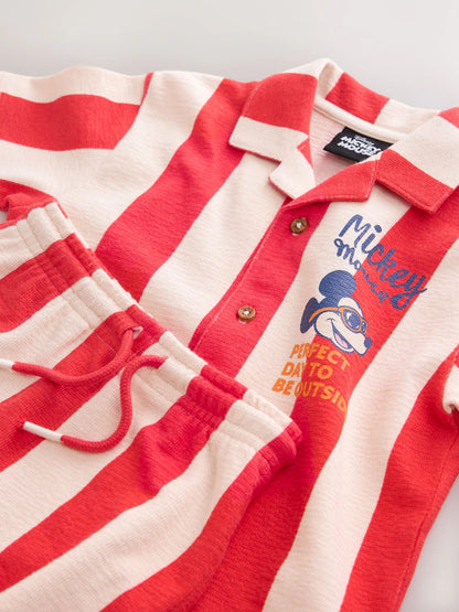 |Boy| Conjunto De Camiseta e Shorts Do Mickey Mouse Vermelho (3 meses a 8 anos)