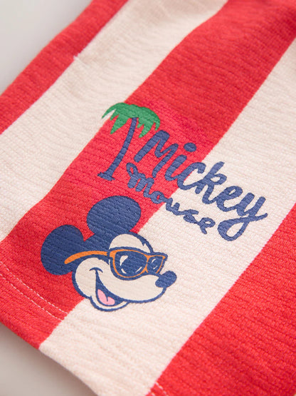 |Boy| Conjunto De Camiseta e Shorts Do Mickey Mouse Vermelho (3 meses a 8 anos)