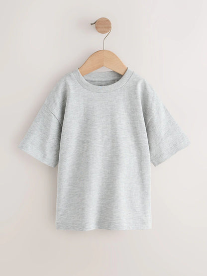 |Boy| Pacote Com 5 Camisetas De Manga Curta Nas Cores Preto/Cinza/Bege/Verde/Branco (3 meses a 7 anos)