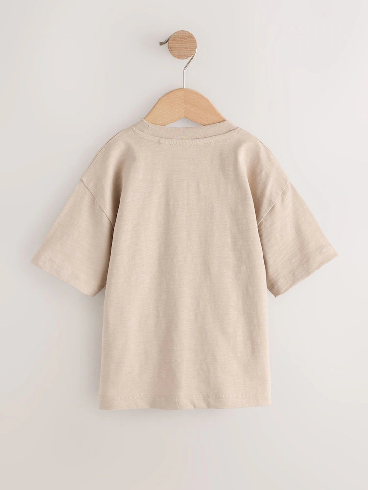 |Boy| Pacote Com 5 Camisetas De Manga Curta Nas Cores Preto/Cinza/Bege/Verde/Branco (3 meses a 7 anos)