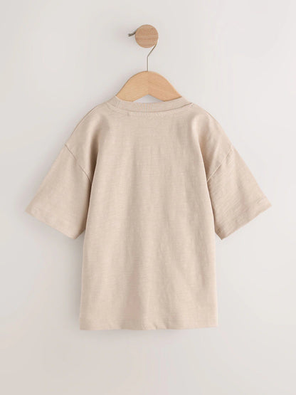 |Boy| Pacote Com 5 Camisetas De Manga Curta Nas Cores Preto/Cinza/Bege/Verde/Branco (3 meses a 7 anos)