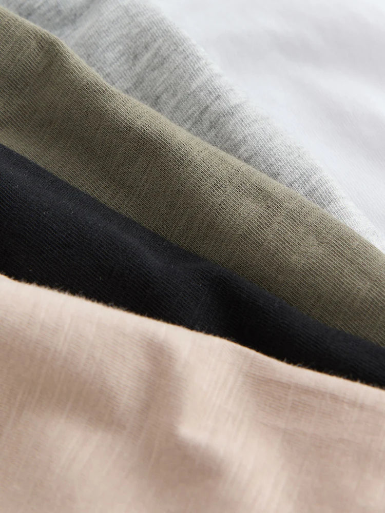 |Boy| Pacote Com 5 Camisetas De Manga Curta Nas Cores Preto/Cinza/Bege/Verde/Branco (3 meses a 7 anos)