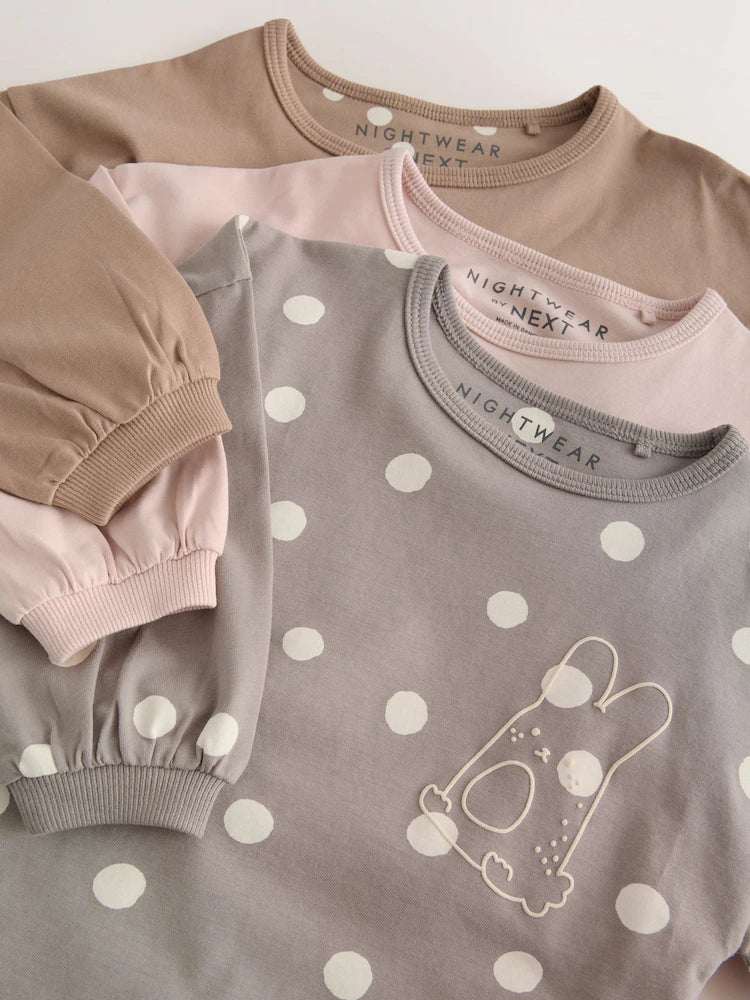 |Girl| Kit Com 3 Pijamas Estilo Jogger Rosa/Cinza (9 meses a 12 anos)