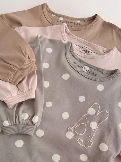 |Girl| Kit Com 3 Pijamas Estilo Jogger Rosa/Cinza (9 meses a 12 anos)