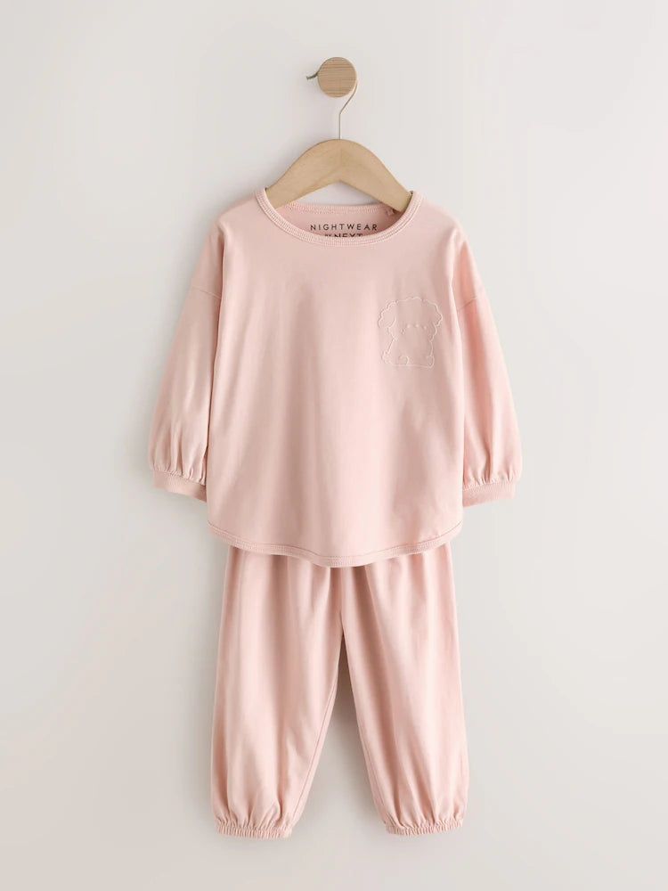 |Girl| Kit Com 3 Pijamas Estilo Jogger Rosa/Cinza (9 meses a 12 anos)