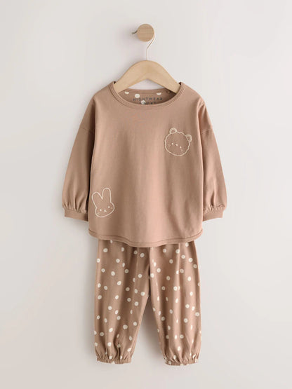 |Girl| Kit Com 3 Pijamas Estilo Jogger Rosa/Cinza (9 meses a 12 anos)