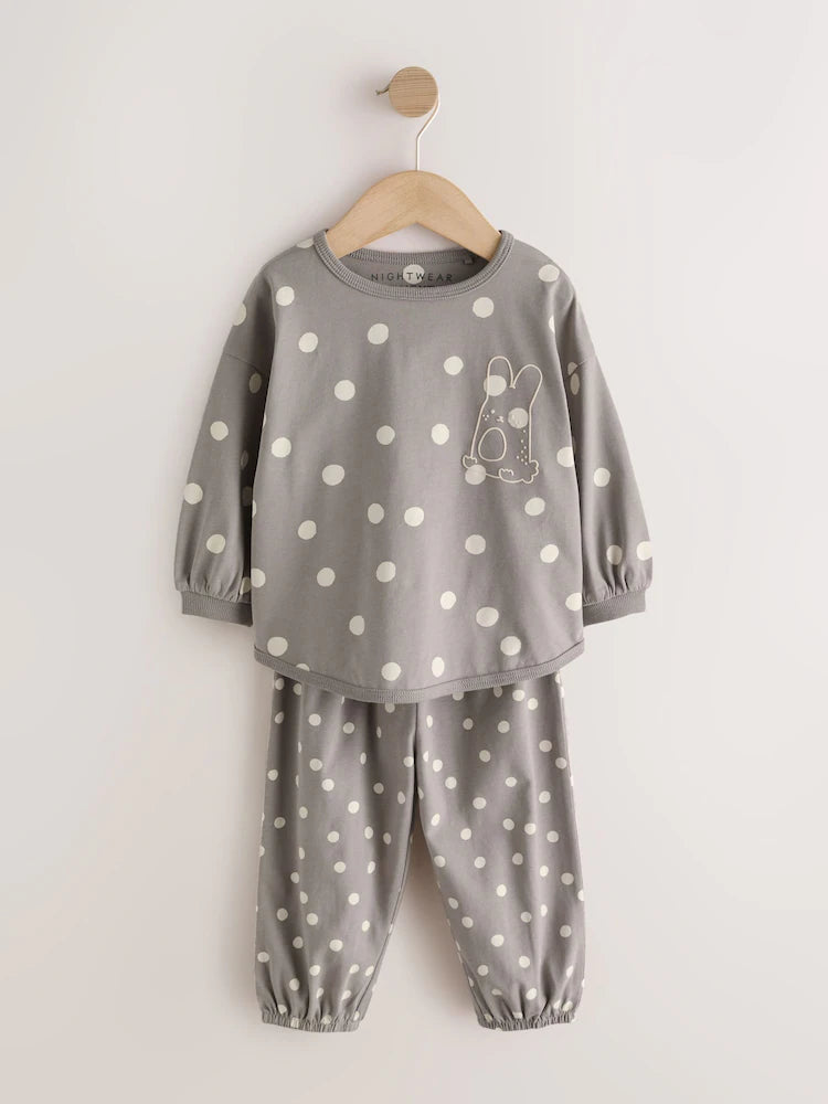 |Girl| Kit Com 3 Pijamas Estilo Jogger Rosa/Cinza (9 meses a 12 anos)