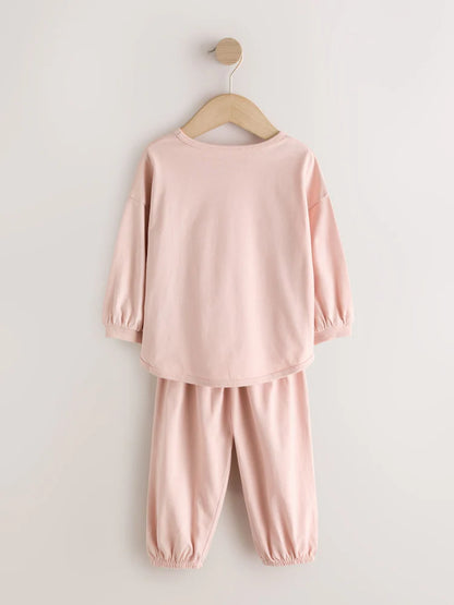 |Girl| Kit Com 3 Pijamas Estilo Jogger Rosa/Cinza (9 meses a 12 anos)