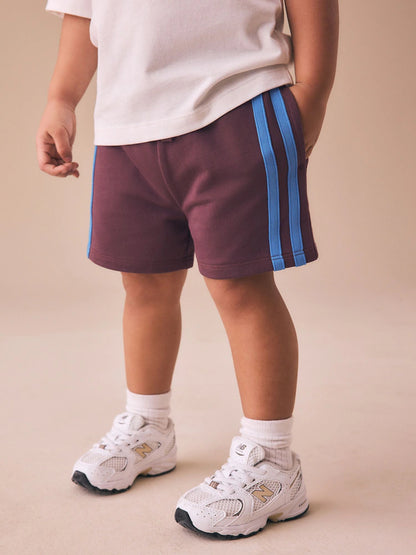 |Boy| Shorts De Malha Bordô Com Faixa Lateral (3 meses a 7 anos)